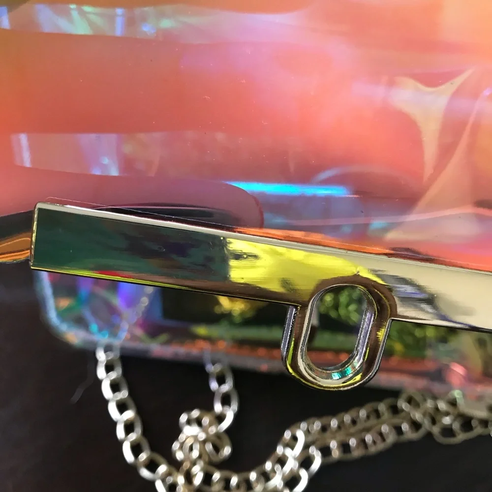 Holographic Crossbody Bag with Gold Chain - Picture 4 of 11